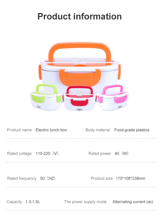 Lunch Box Power Cord Electric Heated Lunch Box Power Cord Adapter for